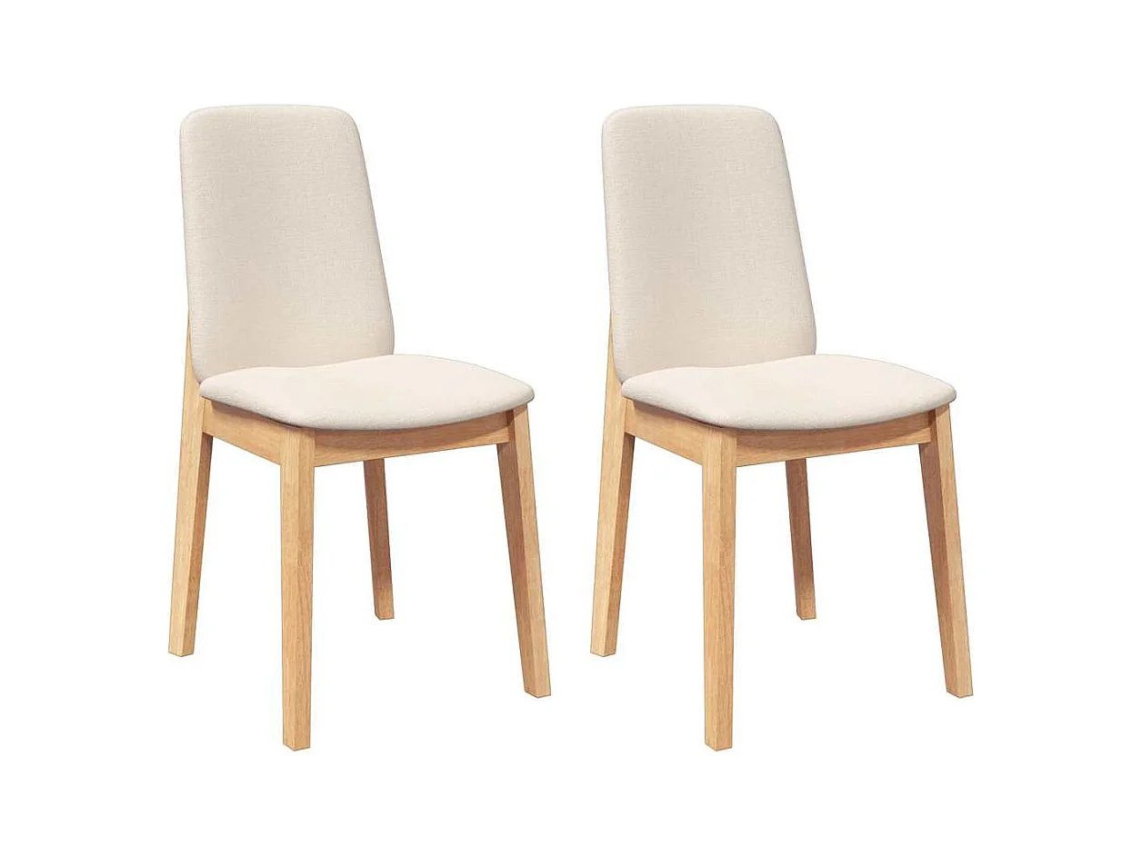 Chaises à manger coussins 2 pcs bois massif caoutchouc