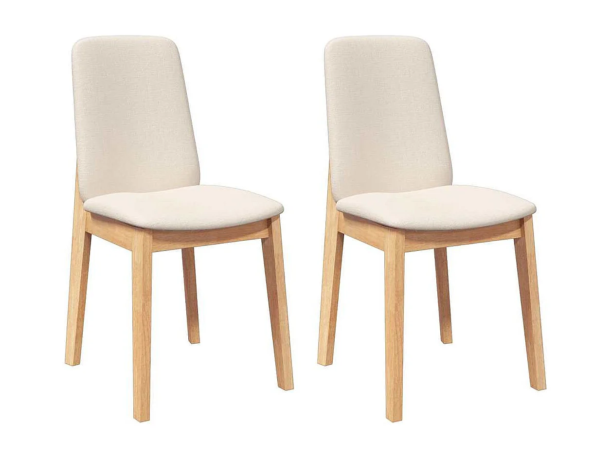 Chaises à manger coussins 2 pcs bois massif caoutchouc