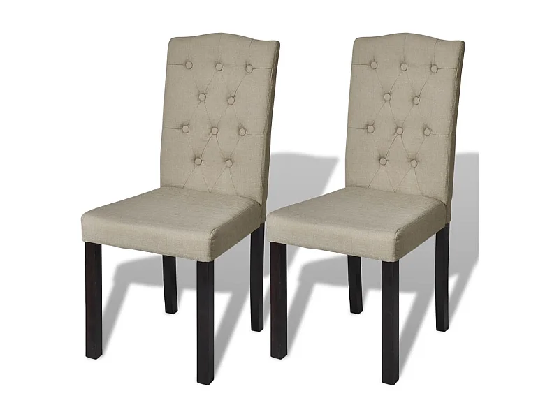 Chaises à manger lot de 2 poil de chameau tissu