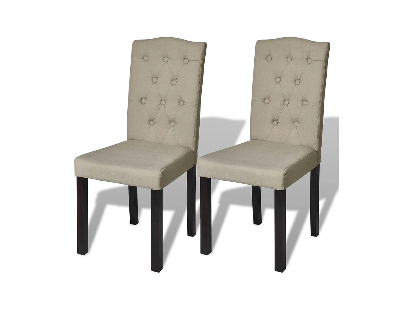 Chaises à manger lot de 2 poil de chameau tissu