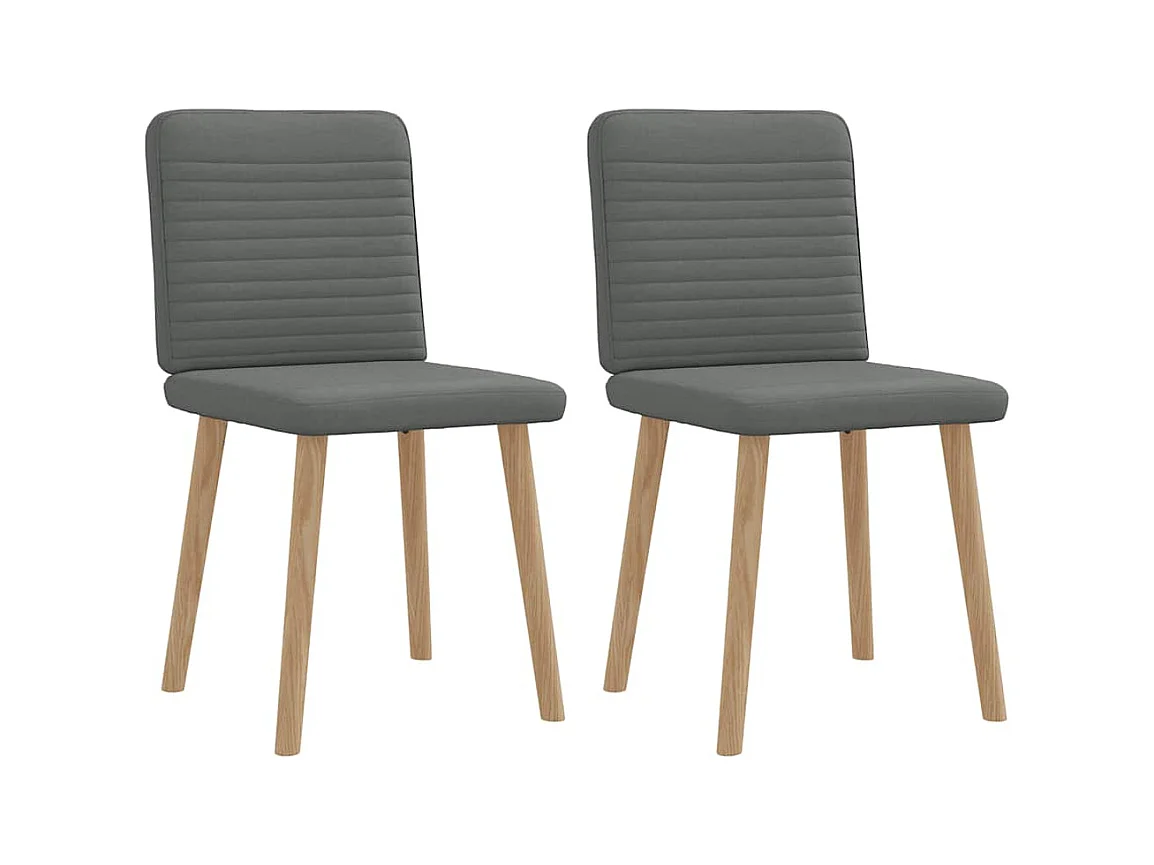 Eetkamerstoelen set van 2 donkergrijze stof