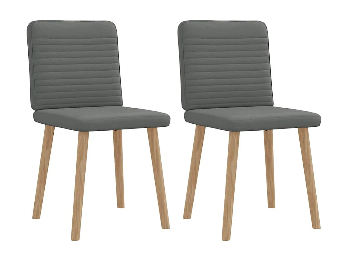 Eetkamerstoelen set van 2 donkergrijze stof