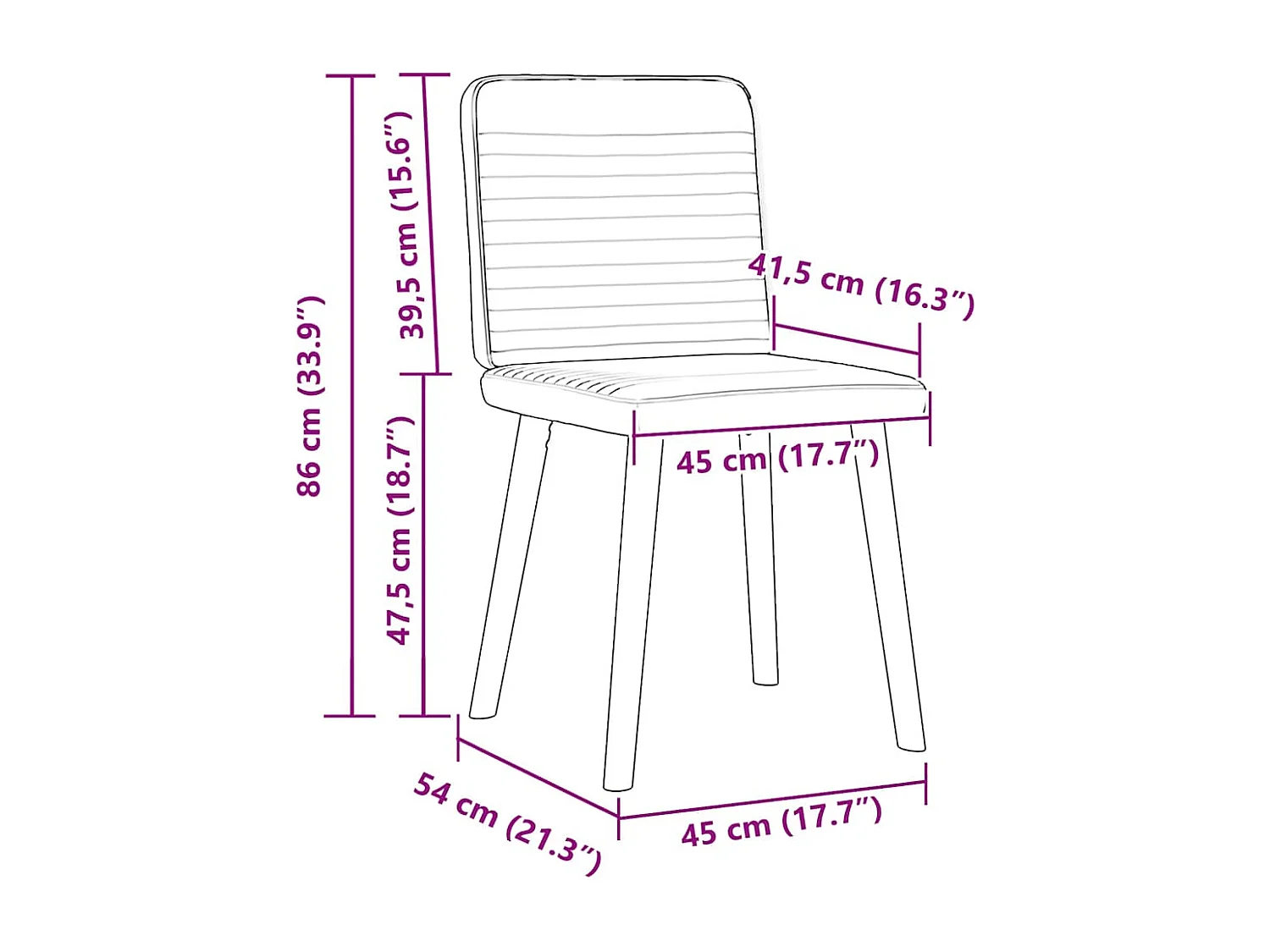 Eetkamerstoelen set van 2 donkergrijze stof