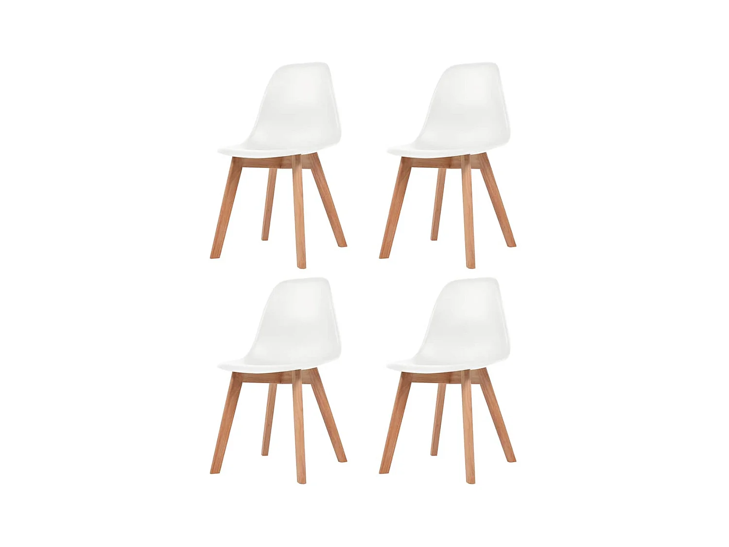 Chaises à manger lot de 4 Blanc Plastique