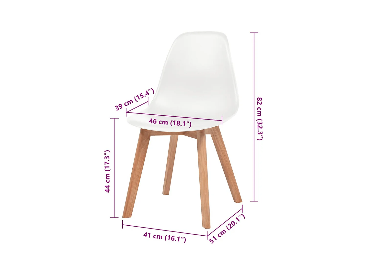 Chaises à manger lot de 4 Blanc Plastique