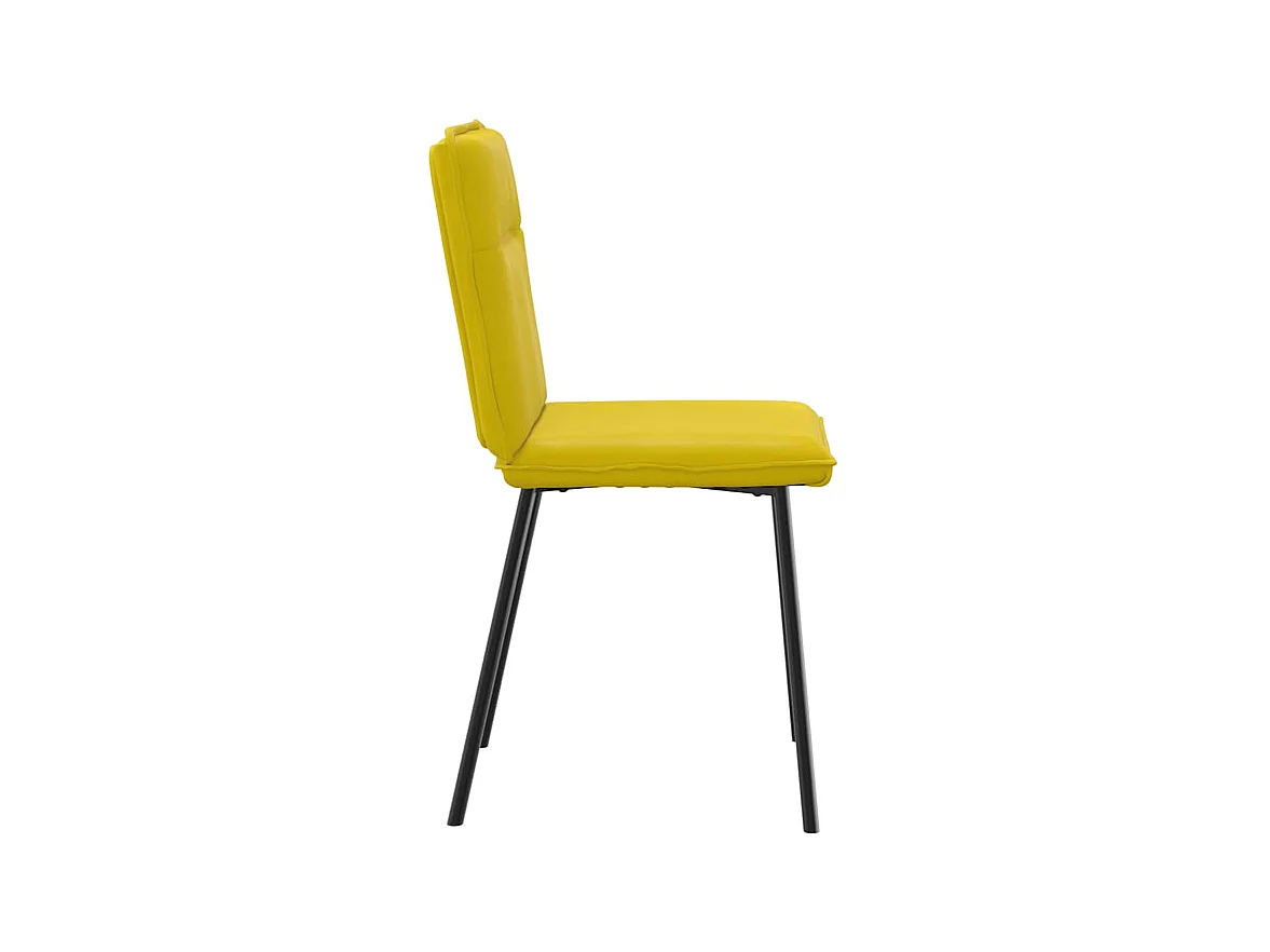 Chaises à manger lot de 2 Jaune Velours