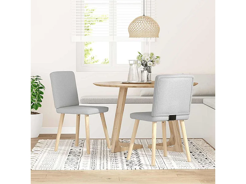 Chaises à manger lot de 2 gris nuage tissu