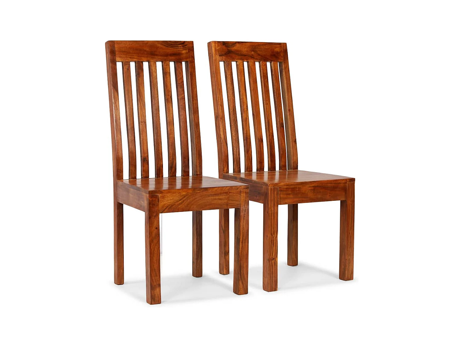 Chaise à manger lot de 2 Bois avec finition miel Moderne