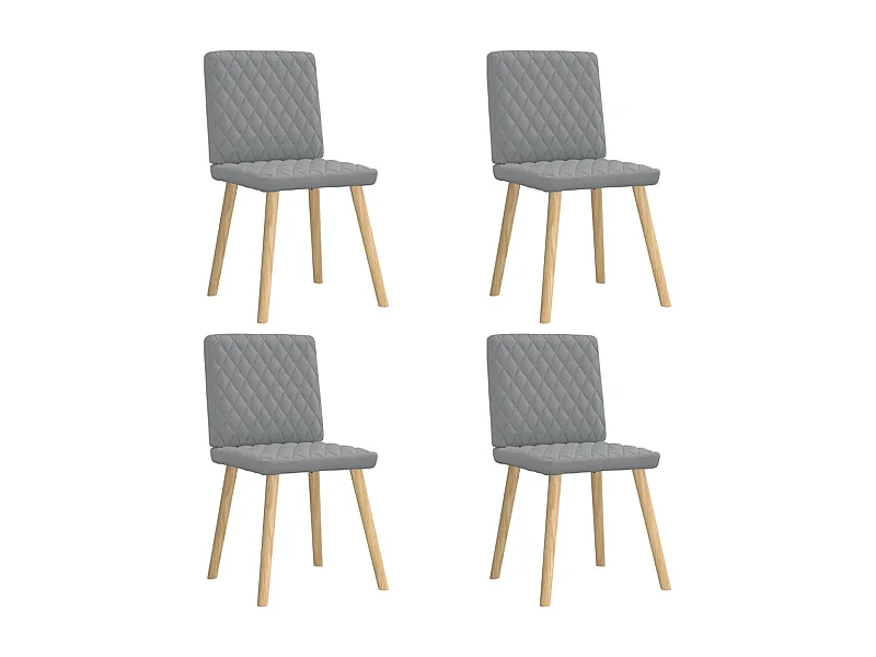 Eetkamerstoelen set van 4 lichtgrijze stof