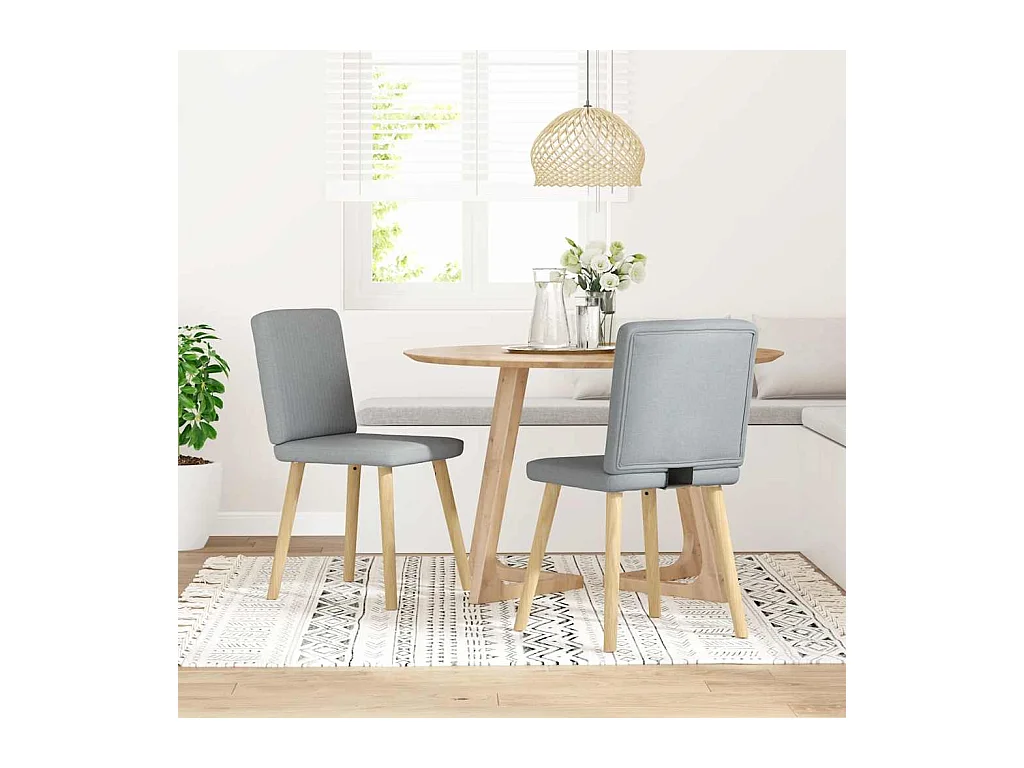 Chaises à manger lot de 2 gris clair tissu