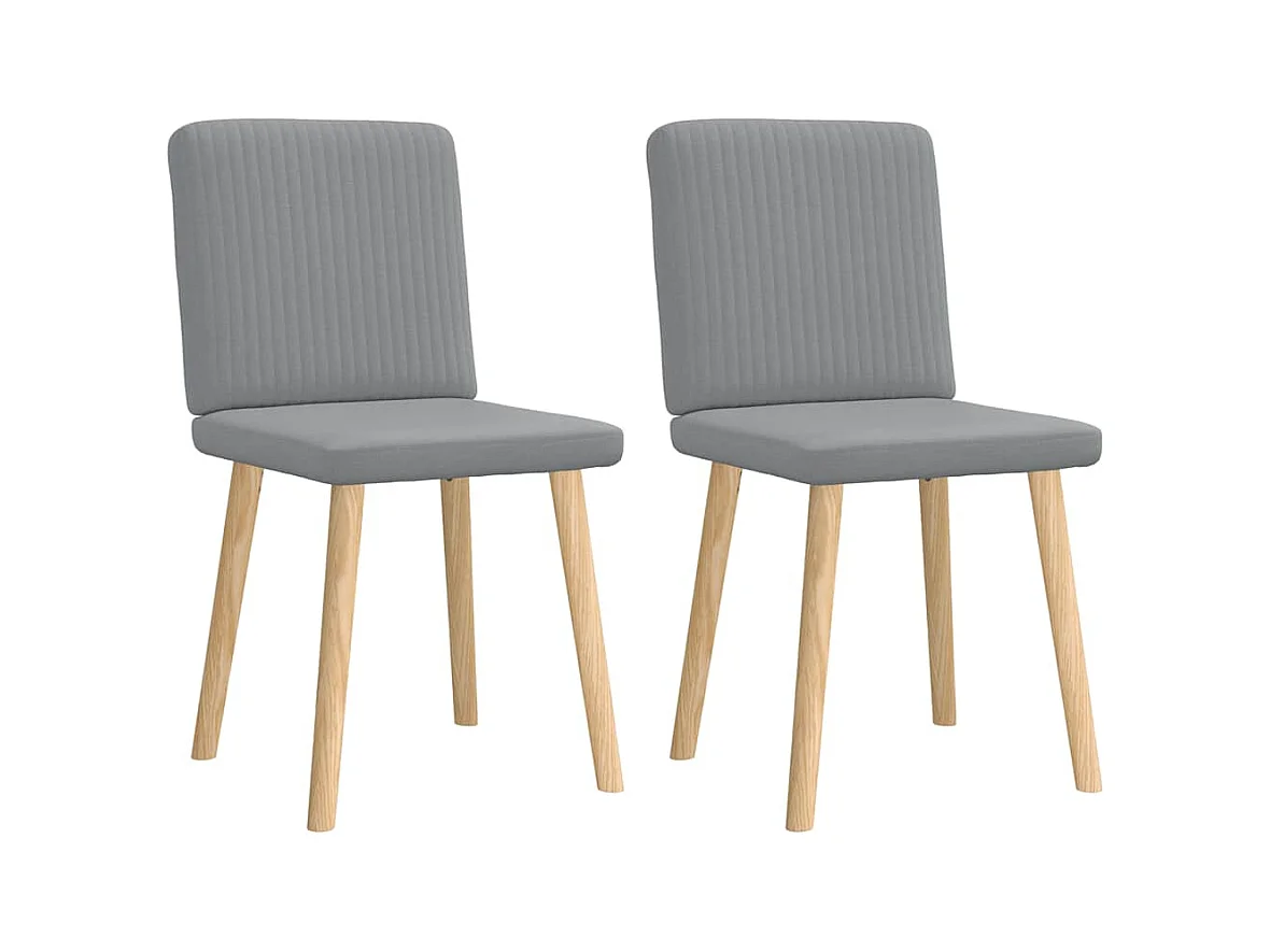 Chaises à manger lot de 2 gris clair tissu