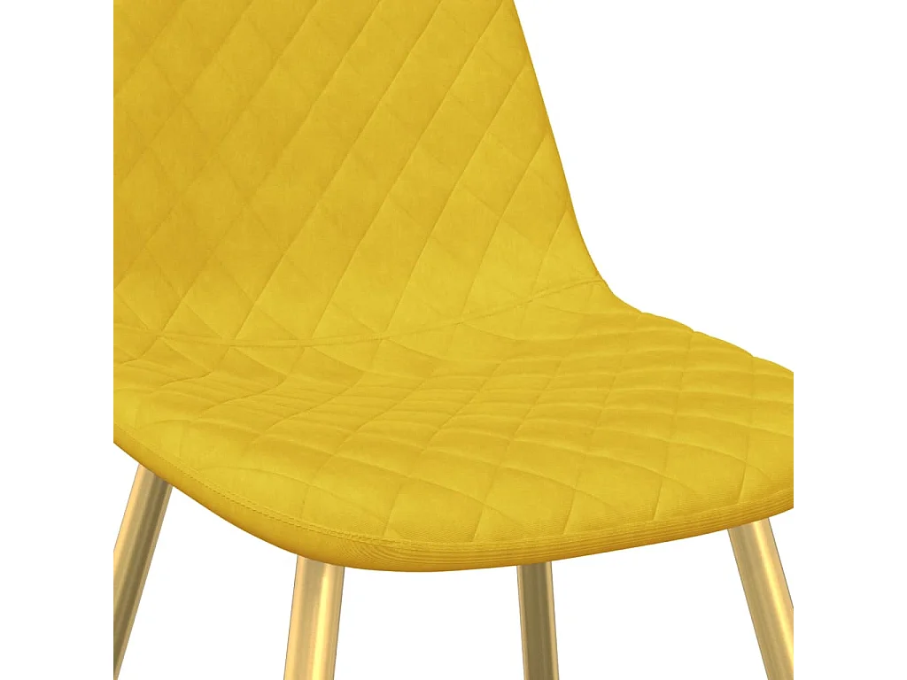 Chaises à manger lot de 2 Jaune moutarde Velours