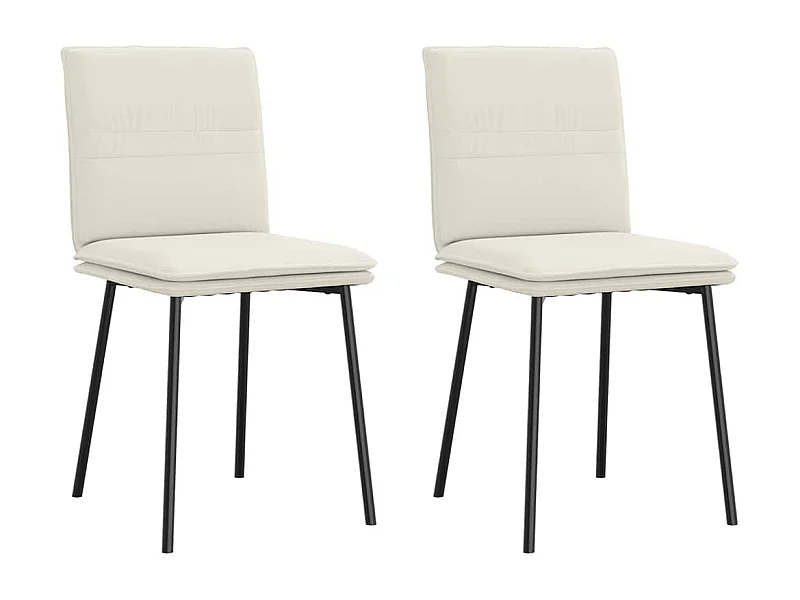 Set di 2 sedie da pranzo in velluto crema