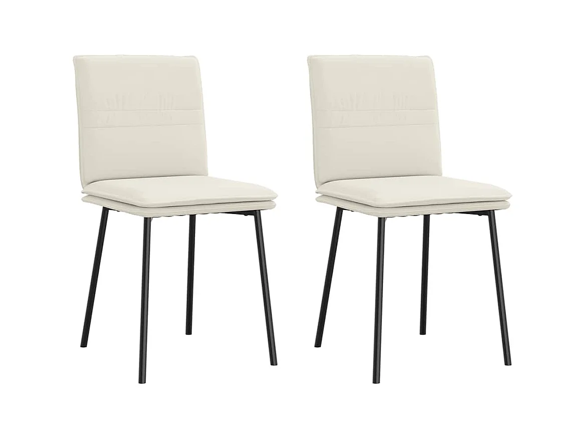 Chaises à manger lot de 2 Crème Velours