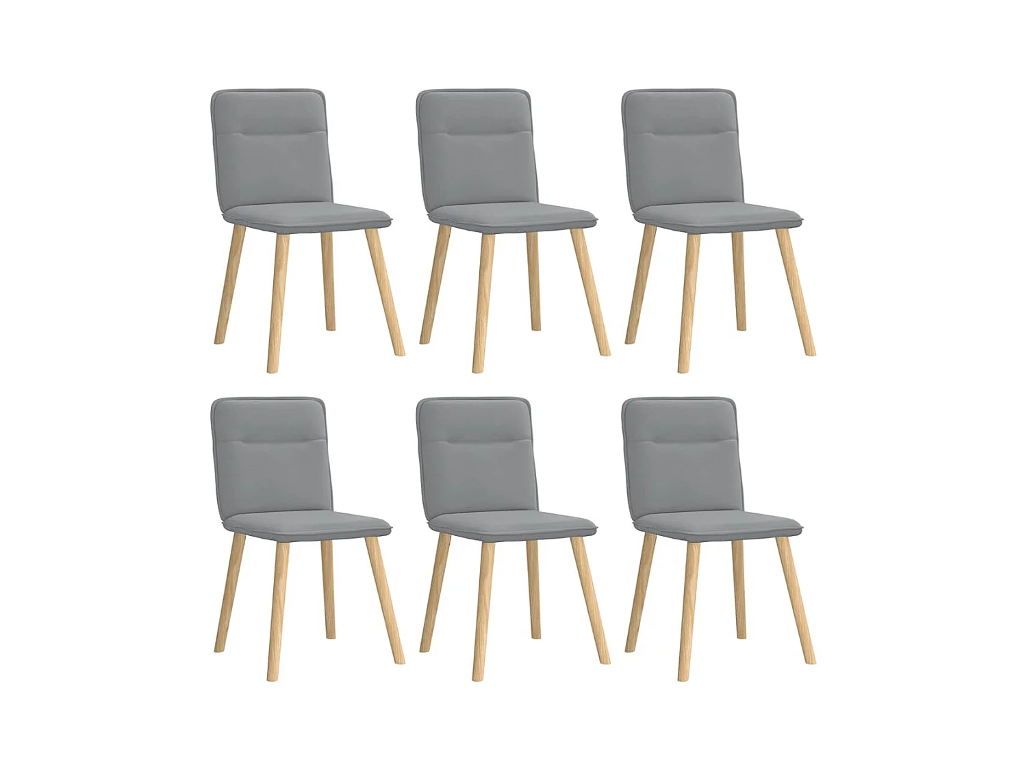 Eetkamerstoelen set van 6 lichtgrijze stof