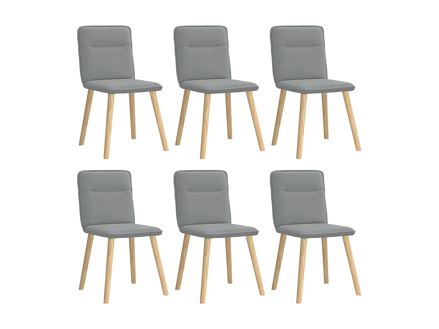 Eetkamerstoelen set van 6 lichtgrijze stof