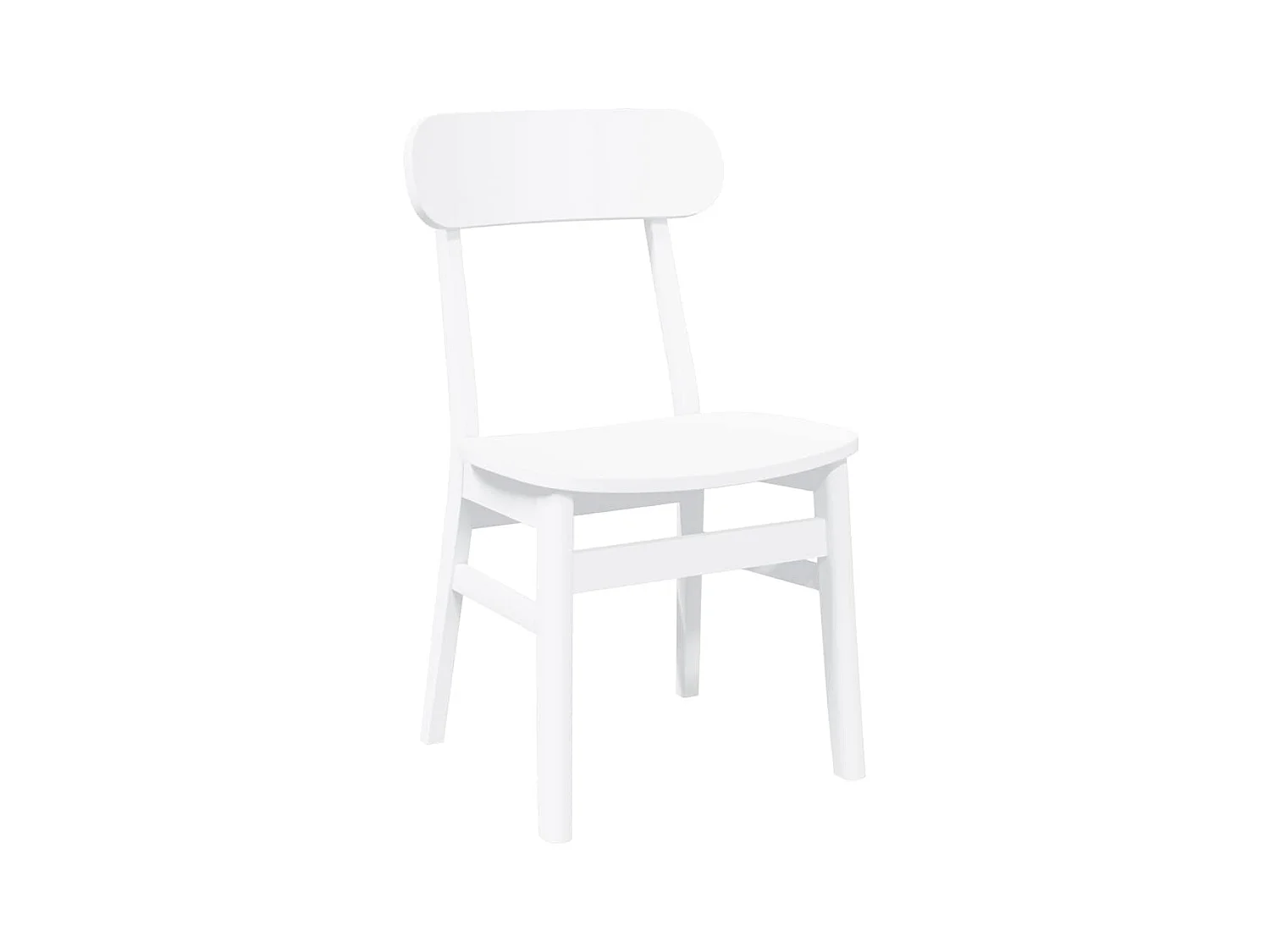Chaises à manger 2 pcs blanc bois massif caoutchouc