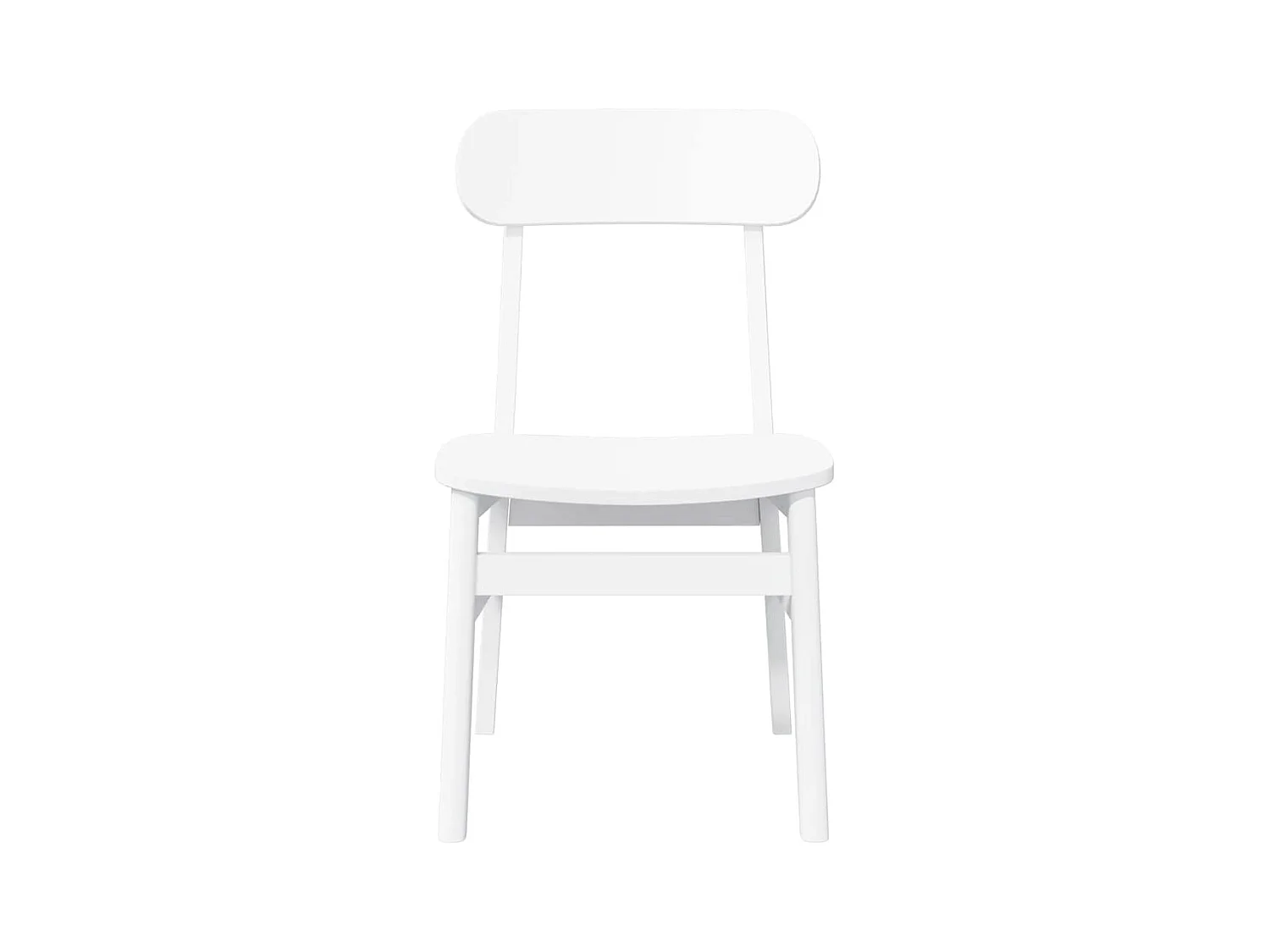 Chaises à manger 2 pcs blanc bois massif caoutchouc