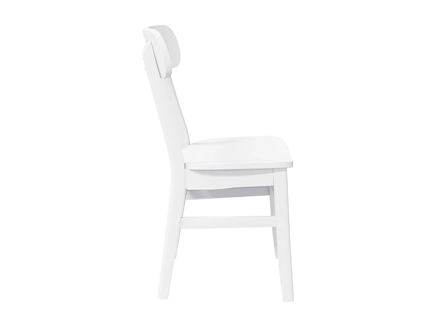 Chaises à manger 2 pcs blanc bois massif caoutchouc