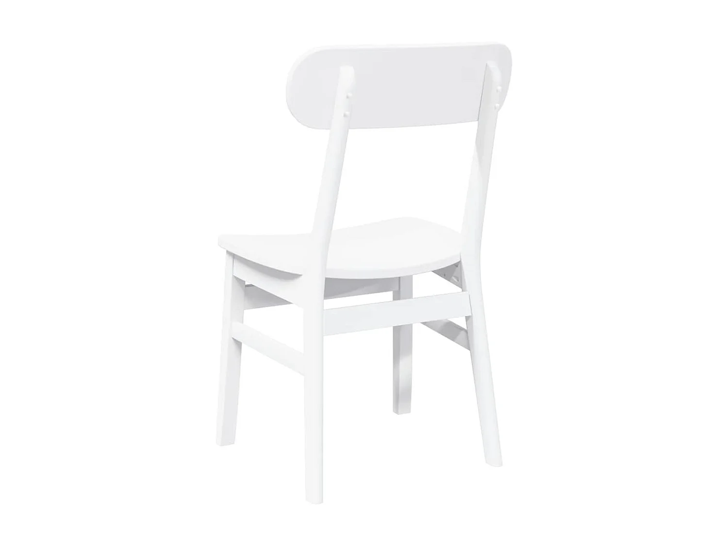 Chaises à manger 2 pcs blanc bois massif caoutchouc
