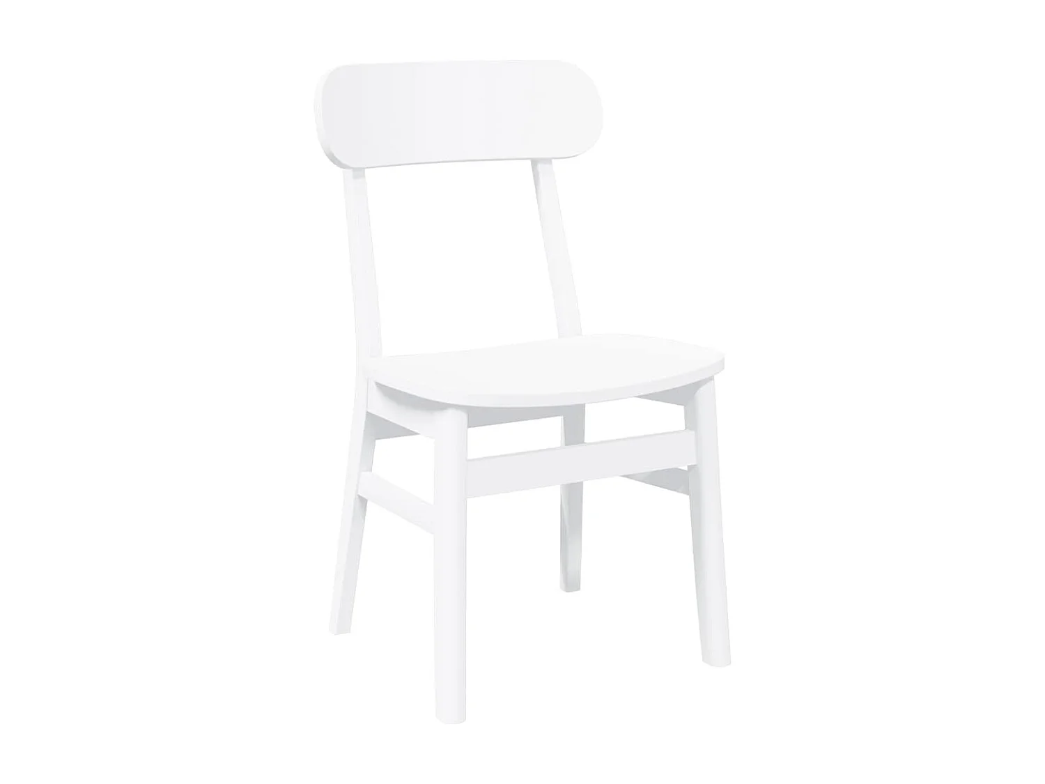 Chaises à manger 2 pcs blanc bois massif caoutchouc