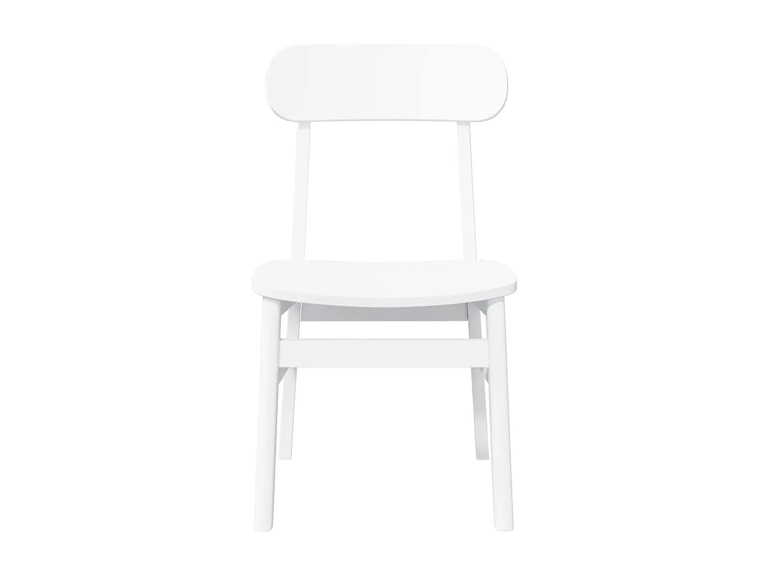 Chaises à manger 2 pcs blanc bois massif caoutchouc