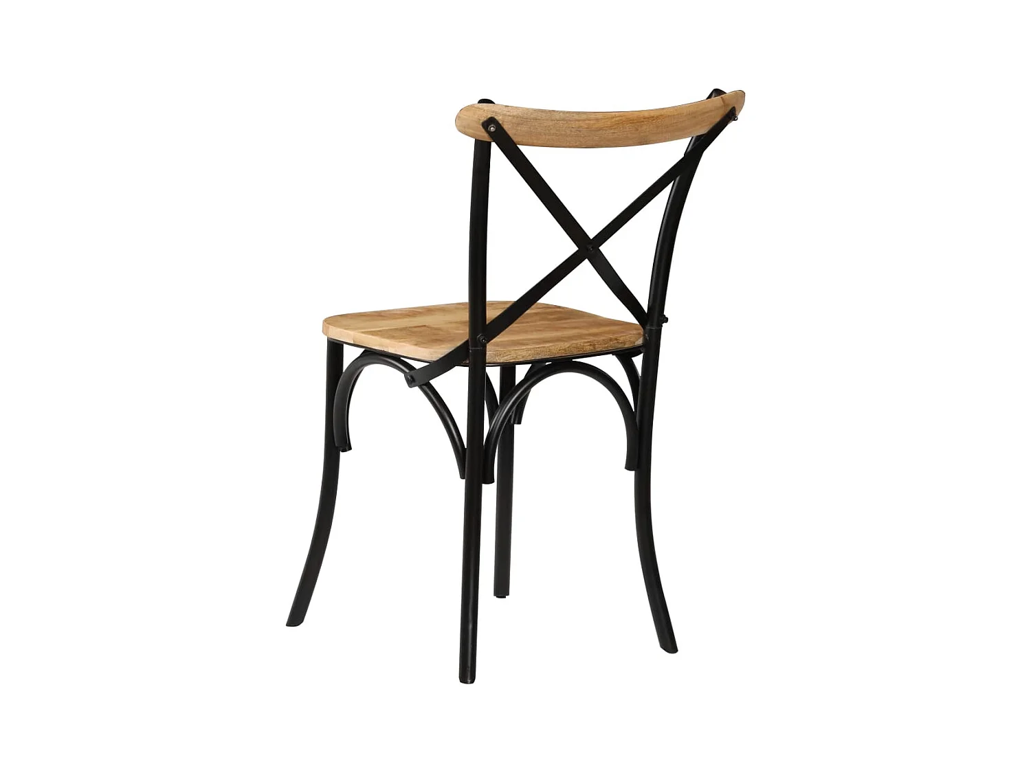 Set di 4 sedie con schienale incrociato in legno massello di mango nero