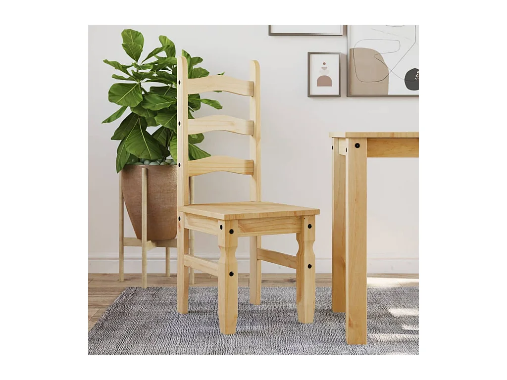 Chaises à manger lot de 2 Corona 42x47x107cm bois massif de pin