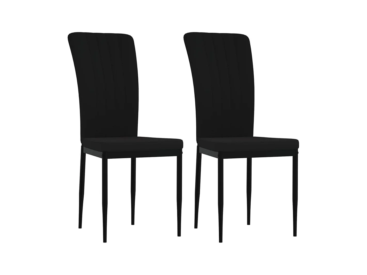 Chaises à manger lot de 2 Noir Velours