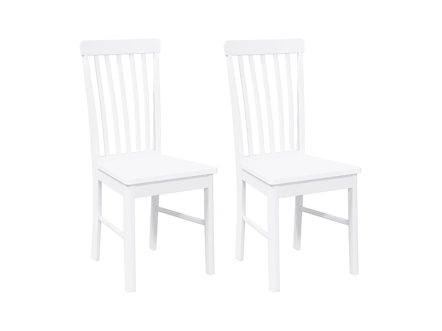 Chaises à manger 2 pcs blanc bois massif caoutchouc