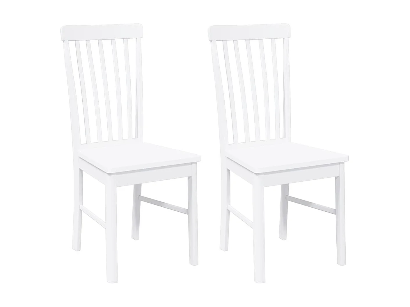 Chaises à manger 2 pcs blanc bois massif caoutchouc