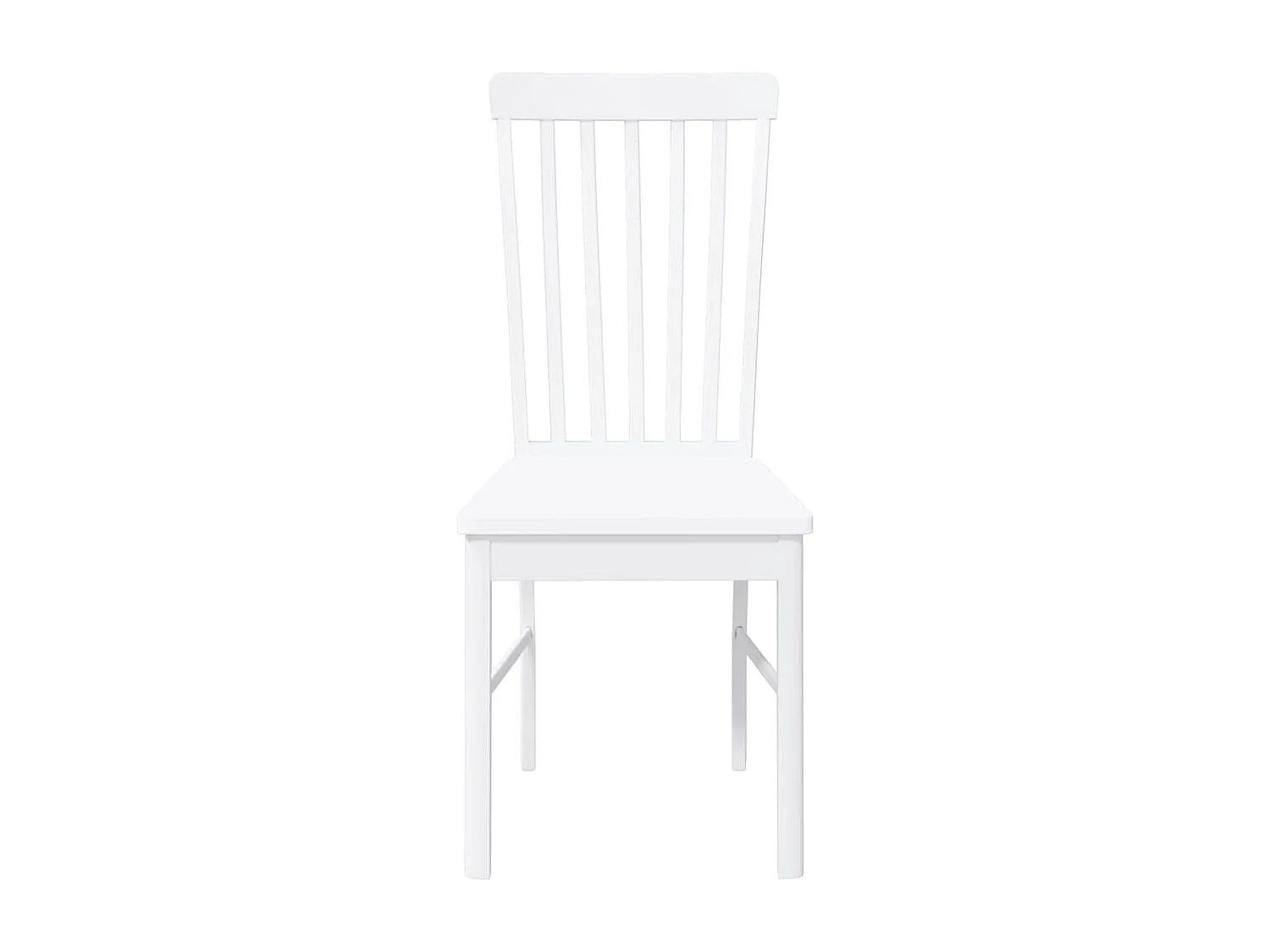 Chaises à manger 2 pcs blanc bois massif caoutchouc