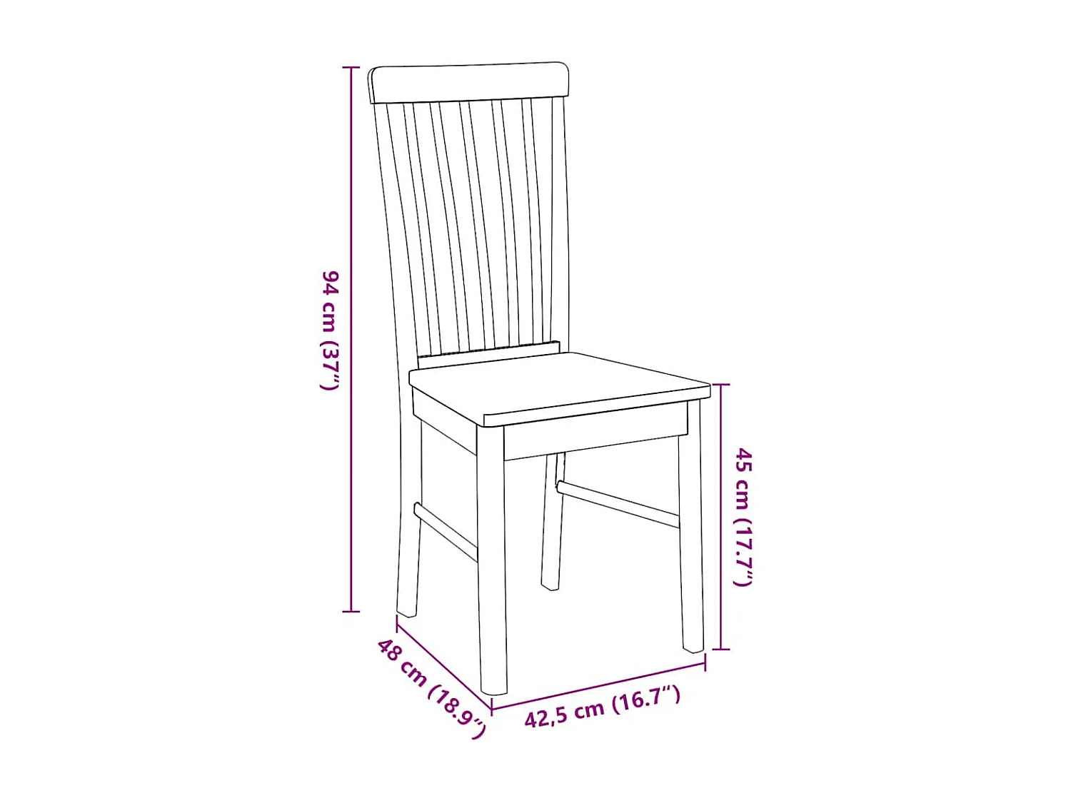 Chaises à manger 2 pcs blanc bois massif caoutchouc