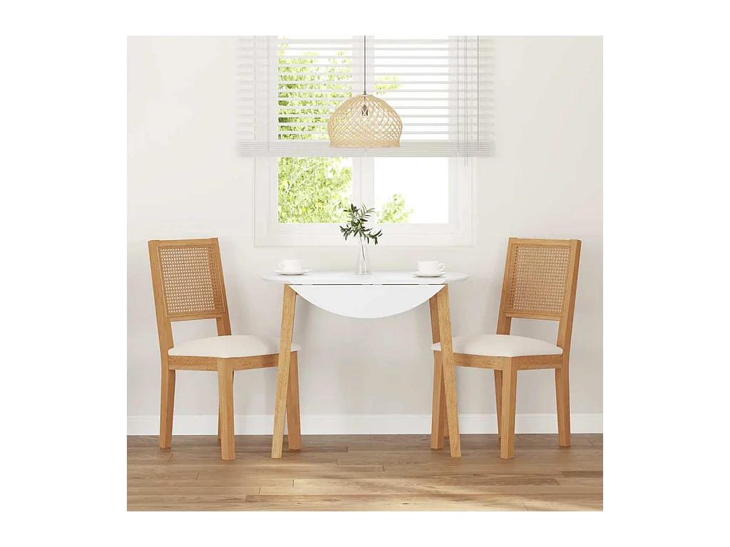 Chaises à manger coussins 2 pcs bois massif caoutchouc