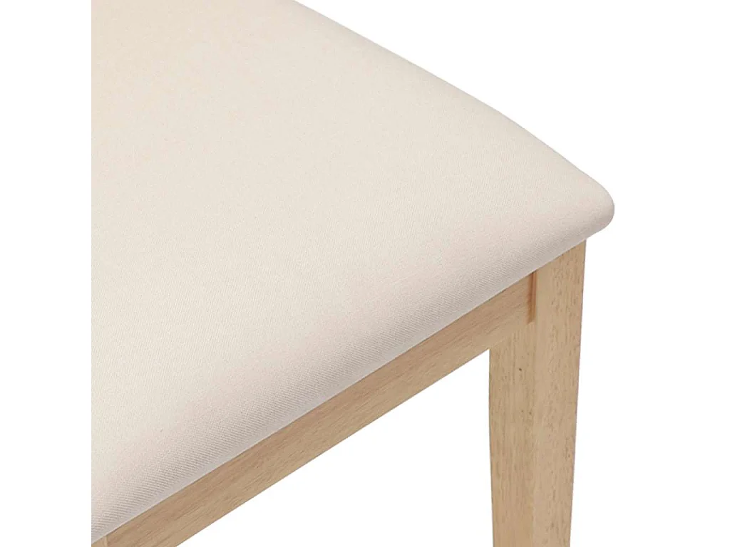 Chaises à manger coussins 2 pcs bois massif caoutchouc