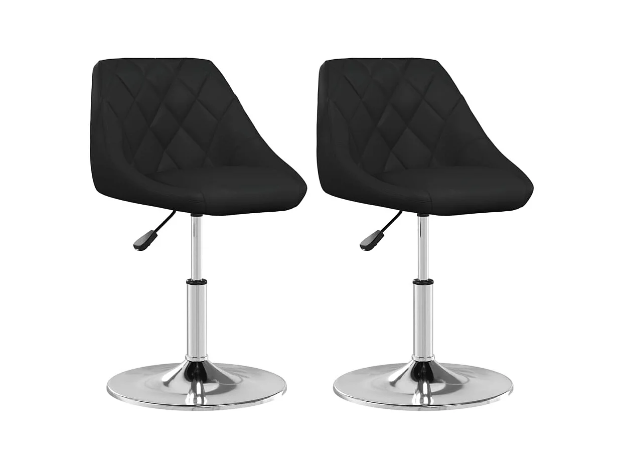 Chaises à manger lot de 2 noir similicuir