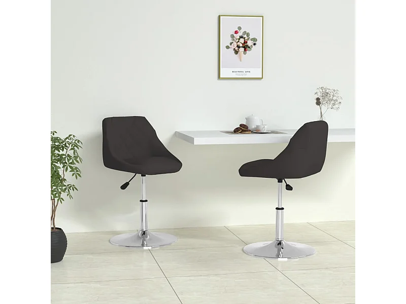 Chaises à manger lot de 2 noir similicuir