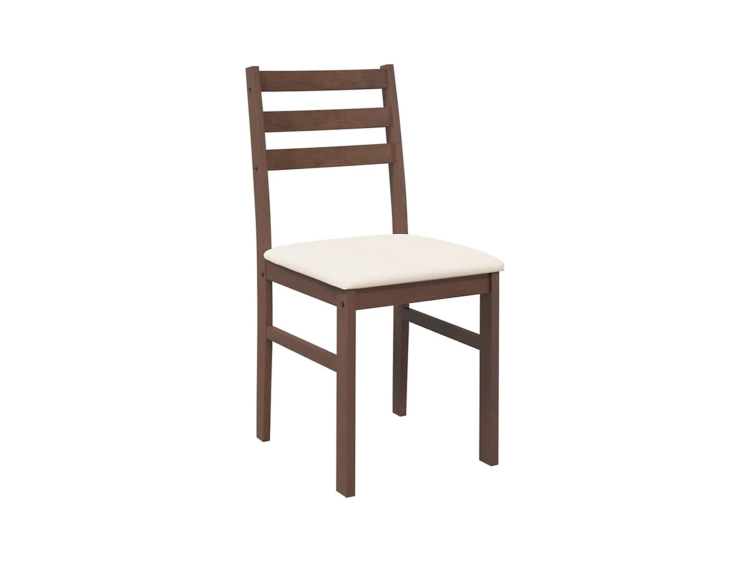 Chaises à manger coussins 2 pcs marron bois massif caoutchouc