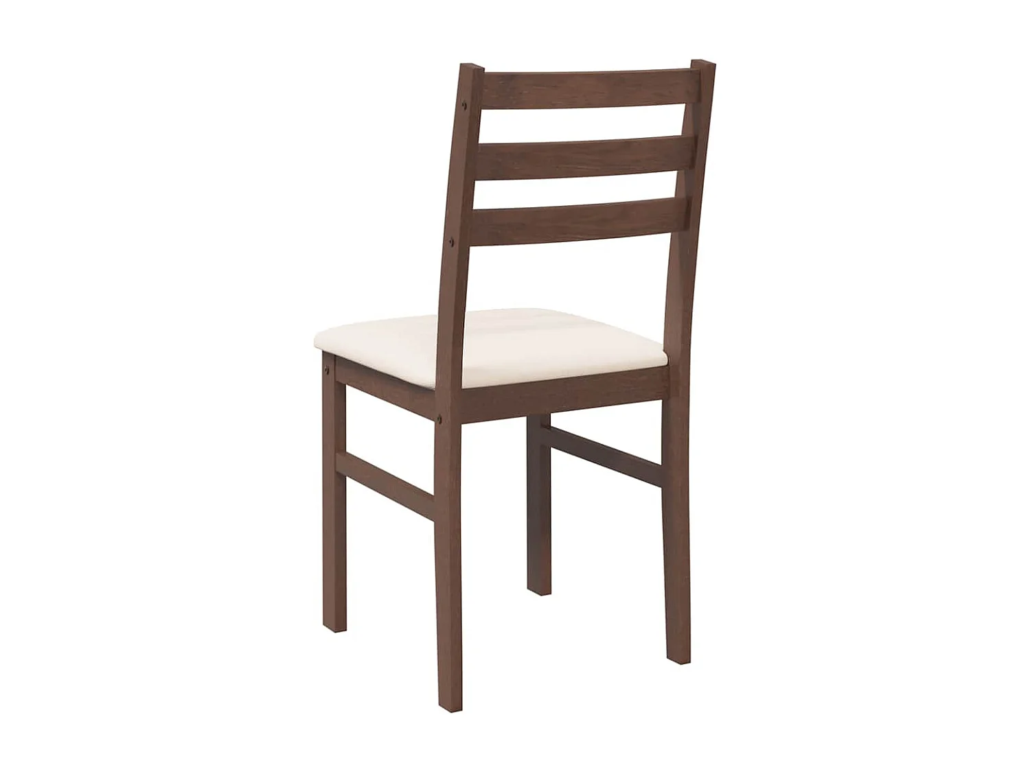 Chaises à manger coussins 2 pcs marron bois massif caoutchouc