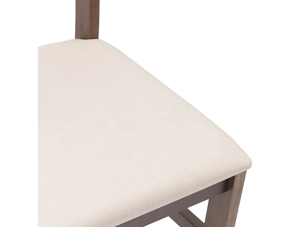 Chaises à manger coussins 2 pcs marron bois massif caoutchouc