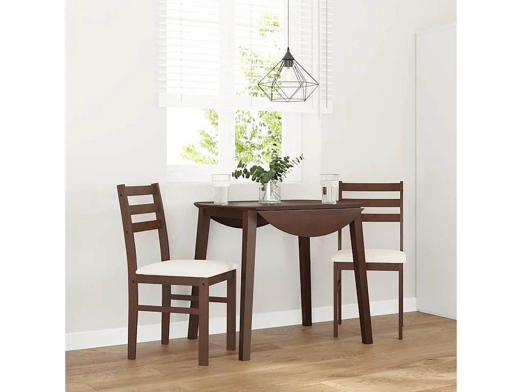 Cojines para sillas de comedor, 2 unidades, madera maciza marrón, caucho