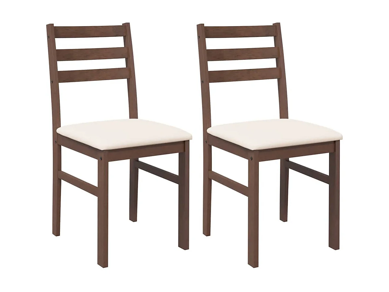 Cojines para sillas de comedor, 2 unidades, madera maciza marrón, caucho