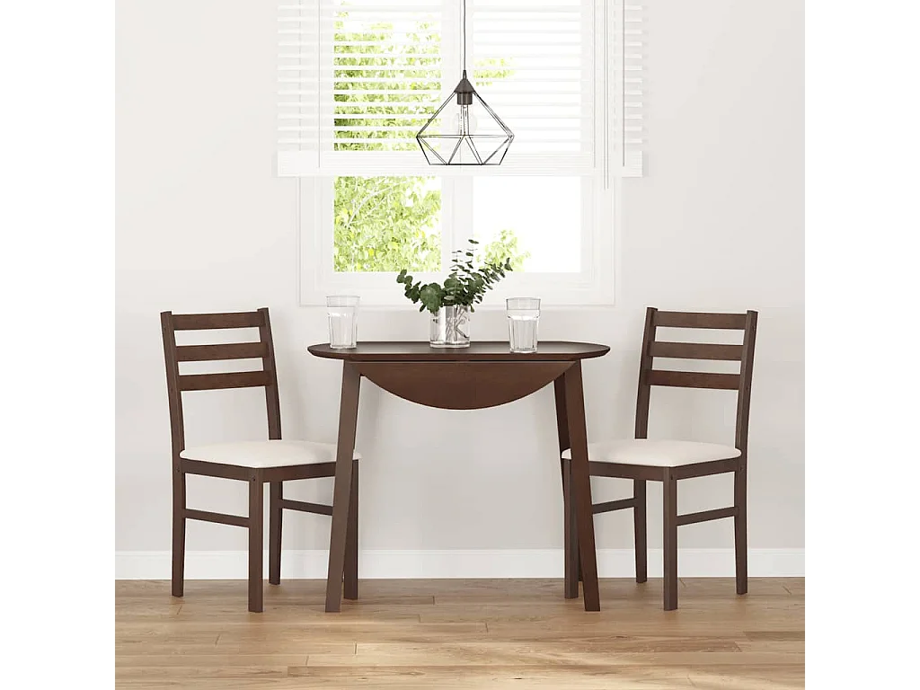 Cojines para sillas de comedor, 2 unidades, madera maciza marrón, caucho