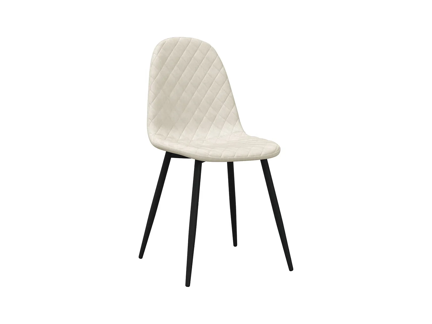 Juego de 4 sillas de comedor de terciopelo crema