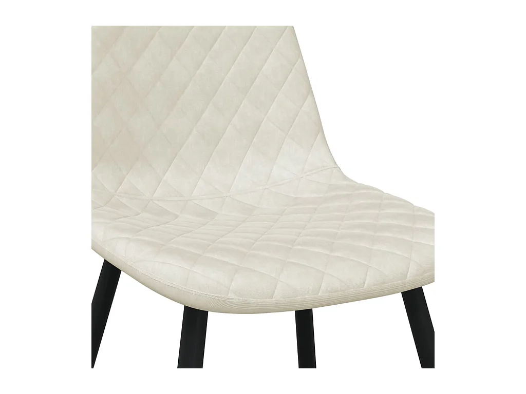 Eetkamerstoelen set van 4 crème fluweel