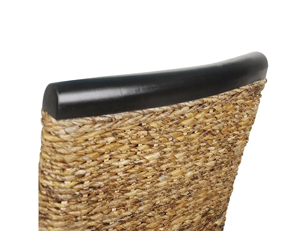 Chaises à manger lot de 6 bois solide de manguier et abaca