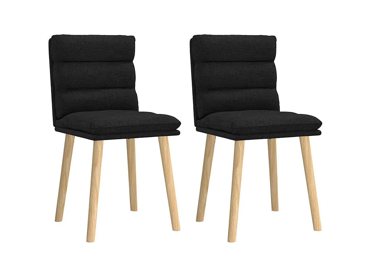 Chaises à manger lot de 2 noir tissu