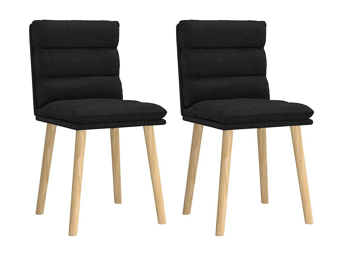 Chaises à manger lot de 2 noir tissu
