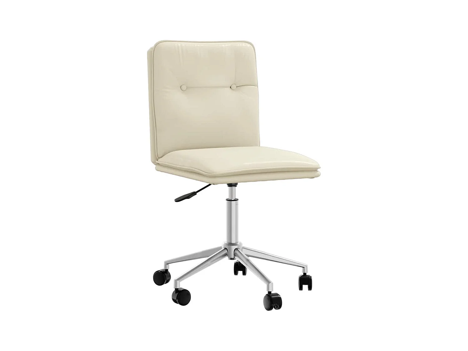 Crèmekleurige kunstleren eetkamerstoel