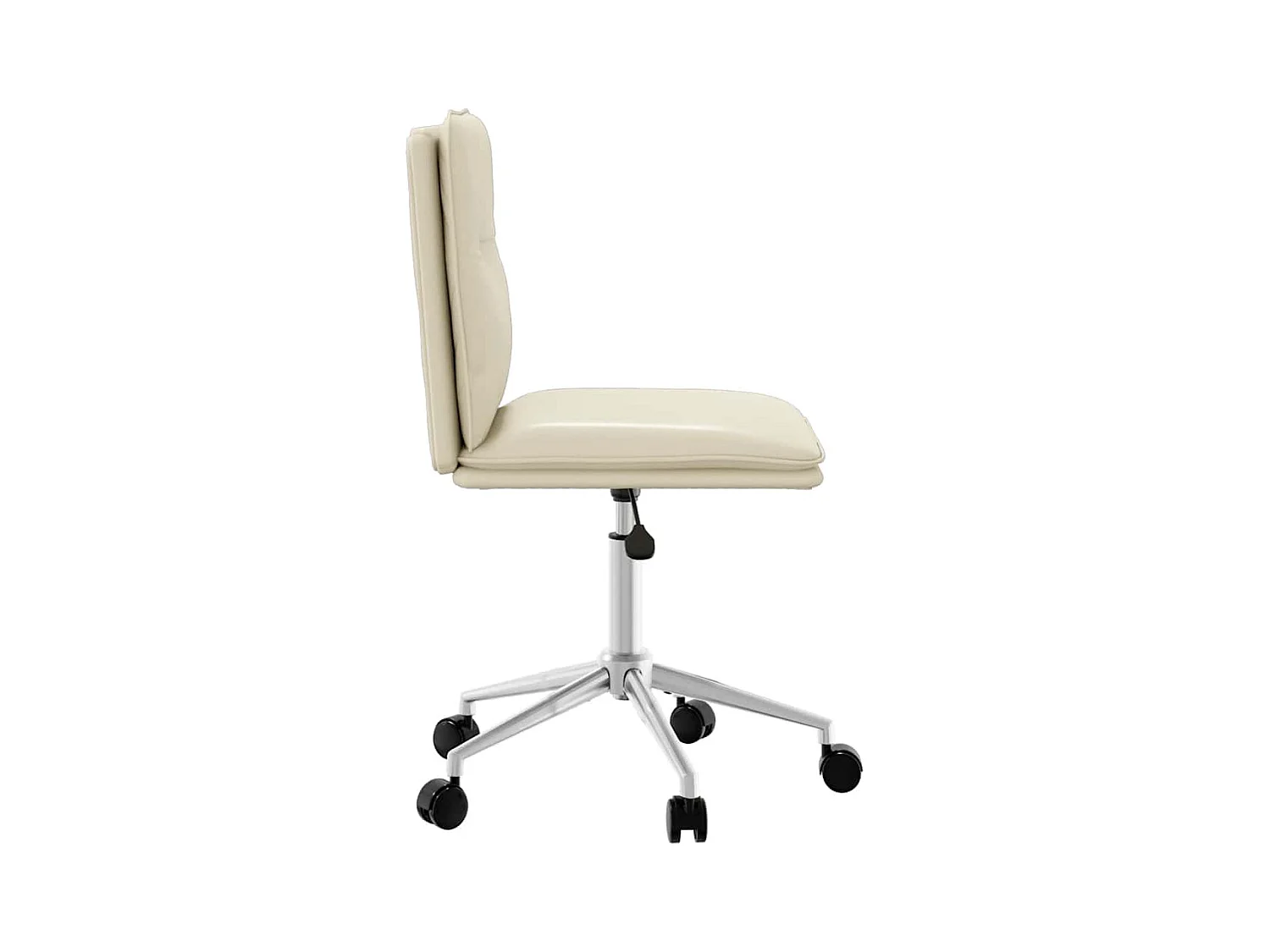 Crèmekleurige kunstleren eetkamerstoel